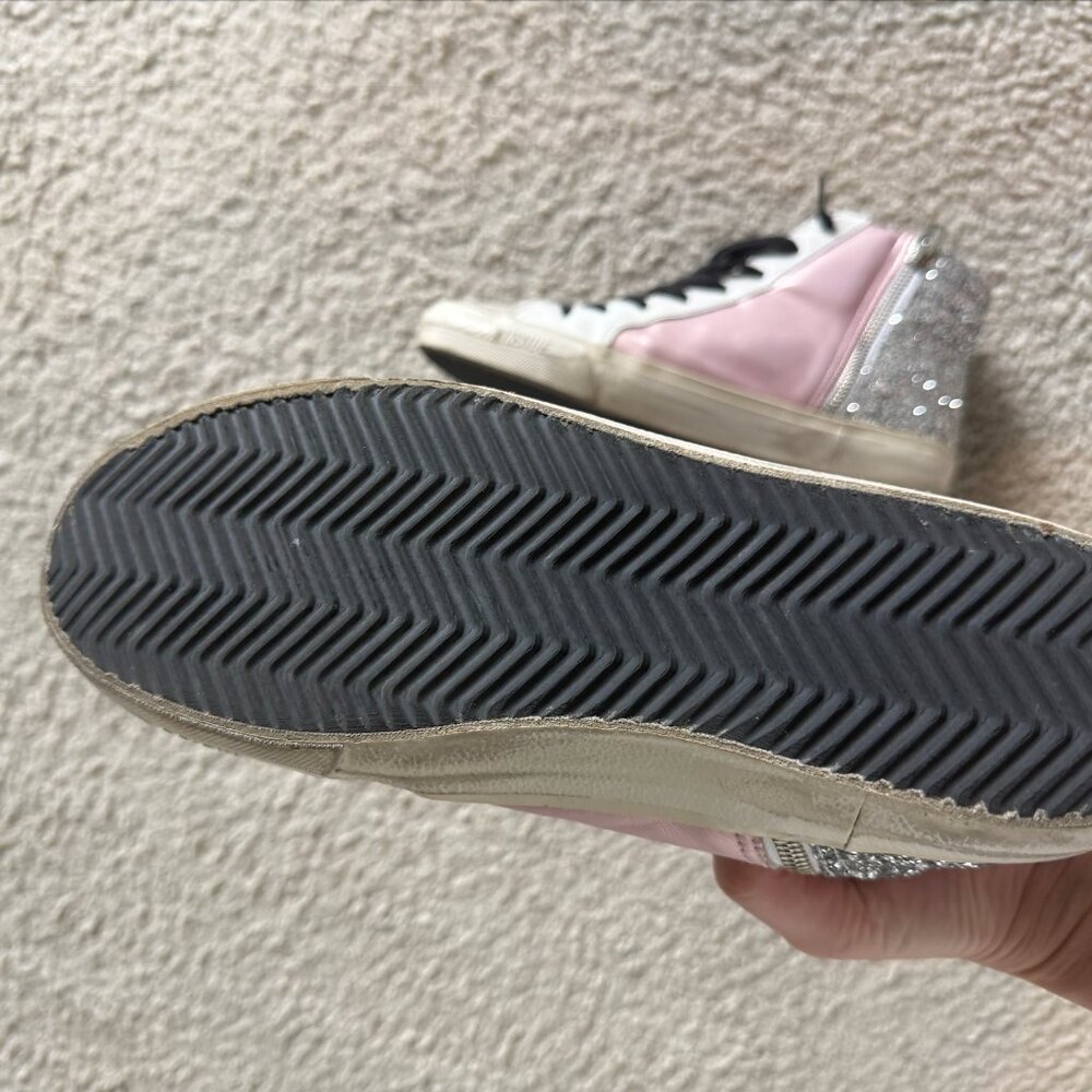 Slide Sneaker Golden Goose, Salmon Pink, Silver, Ice, White & Black - Picture 9 of 11